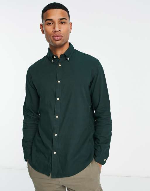 Selected Homme check flannel shirt in dark green and black