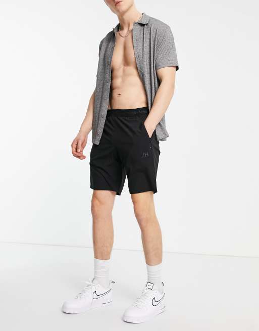 Selected Homme – Funktionsshorts mit Reißverschlusstaschen in Schwarz
