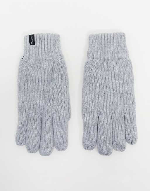 Selected Homme Gants en maille Gris ASOS