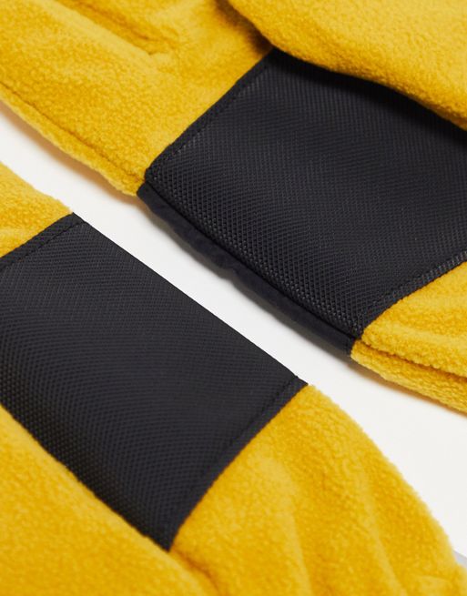 Gants color-block en polaire stretch pour homme en jaune