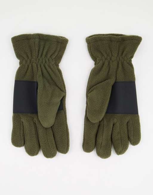 Selected Homme - Gants polaire en tissu thinsulate - Vert