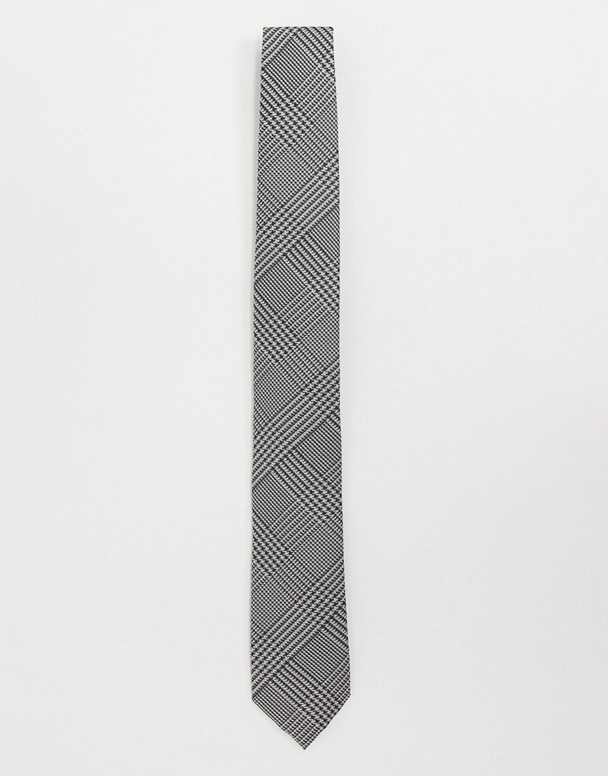Selected Homme - Geruite stropdas in meerdere kleuren-Beige