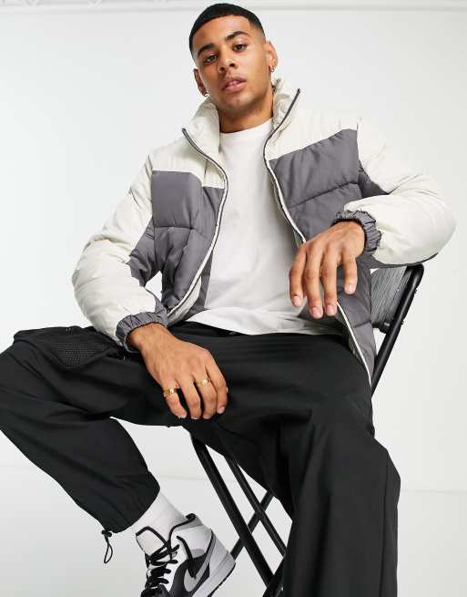 Selected Homme - Gewatteerd jack in grijs