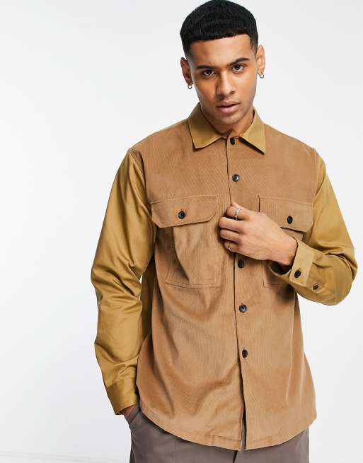 Selected Homme - Giacca a coste beige misto