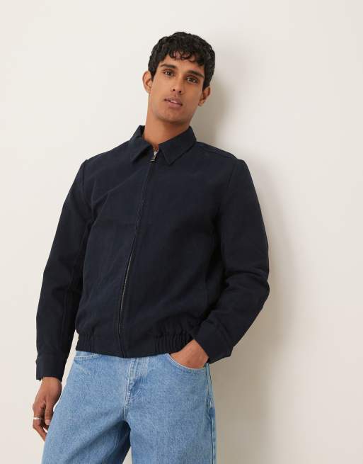 Selected Homme - Giacca blu navy con colletto e zip