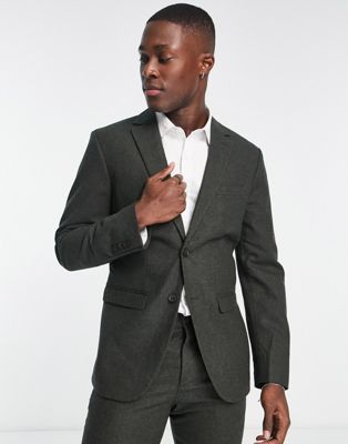 Selected Homme slim fit wool mix suit jacket in grey - ASOS Price Checker