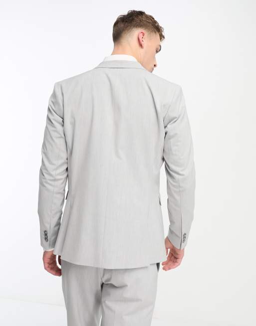 Selected Homme - Giacca da abito slim grigio chiaro   , 3 di 5