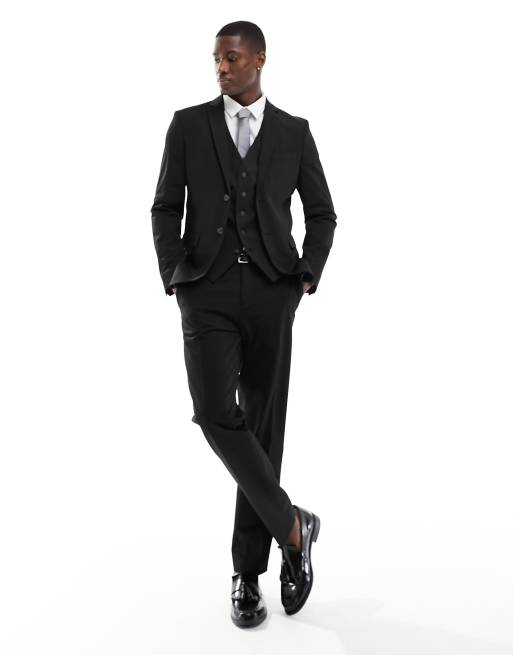 Selected Homme - Giacca da abito slim nera, 2 di 5
