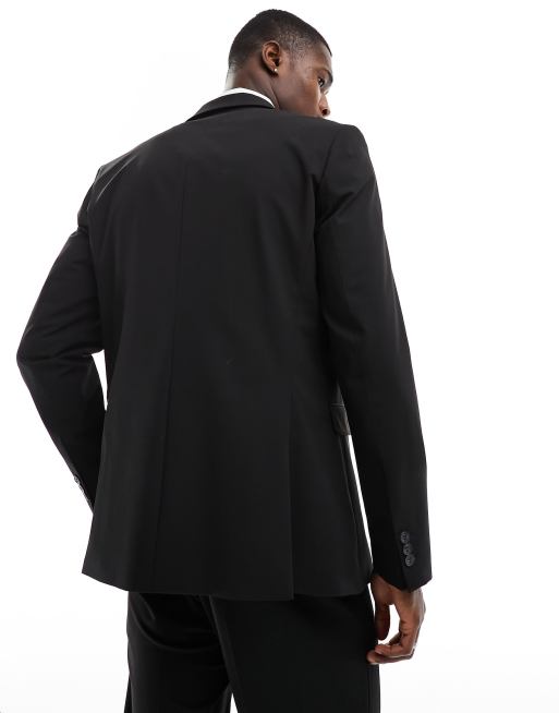 Selected Homme - Giacca da abito slim nera, 4 di 5