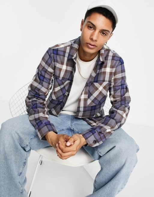 Selected Homme - Giacca oversize blu e beige a quadri