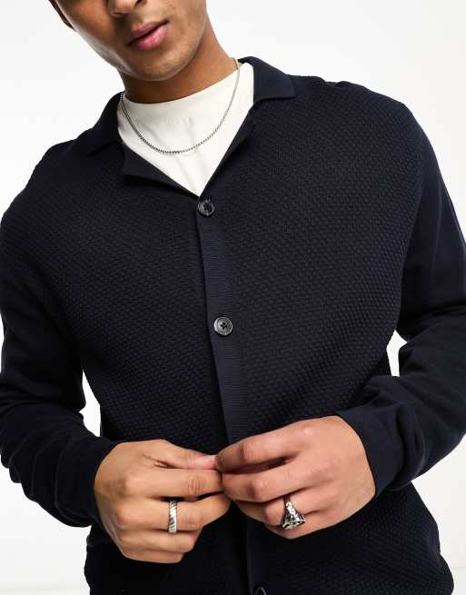 Cardigan homme bleu marine hot sale