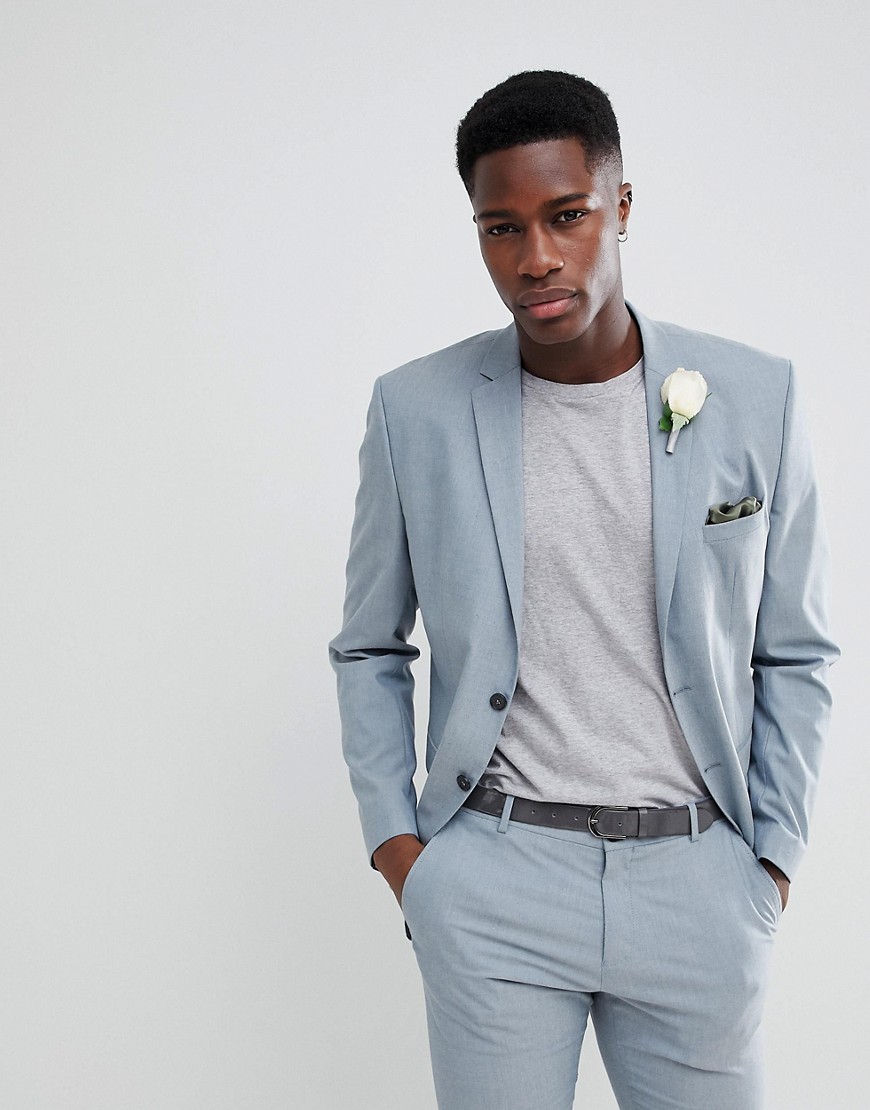 Selected Homme – Grå kostymjacka med smal passform