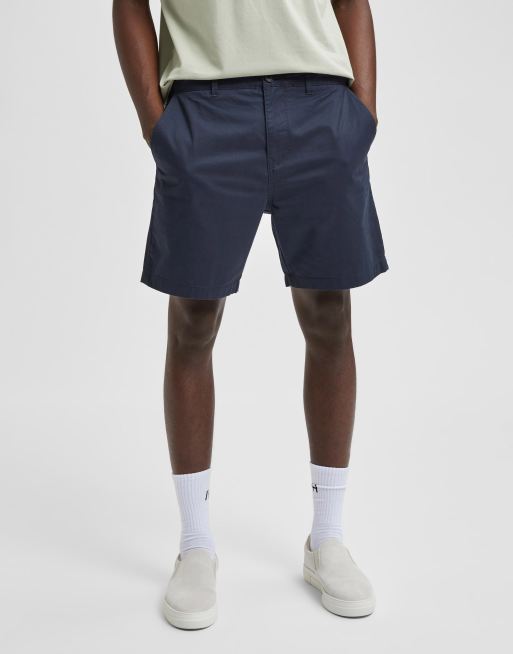 Selected Homme – Granatowe szorty bojówki z dżerseju bawełnianego – NAVY