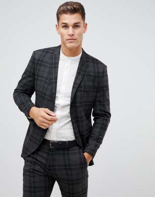 grey check coat mens