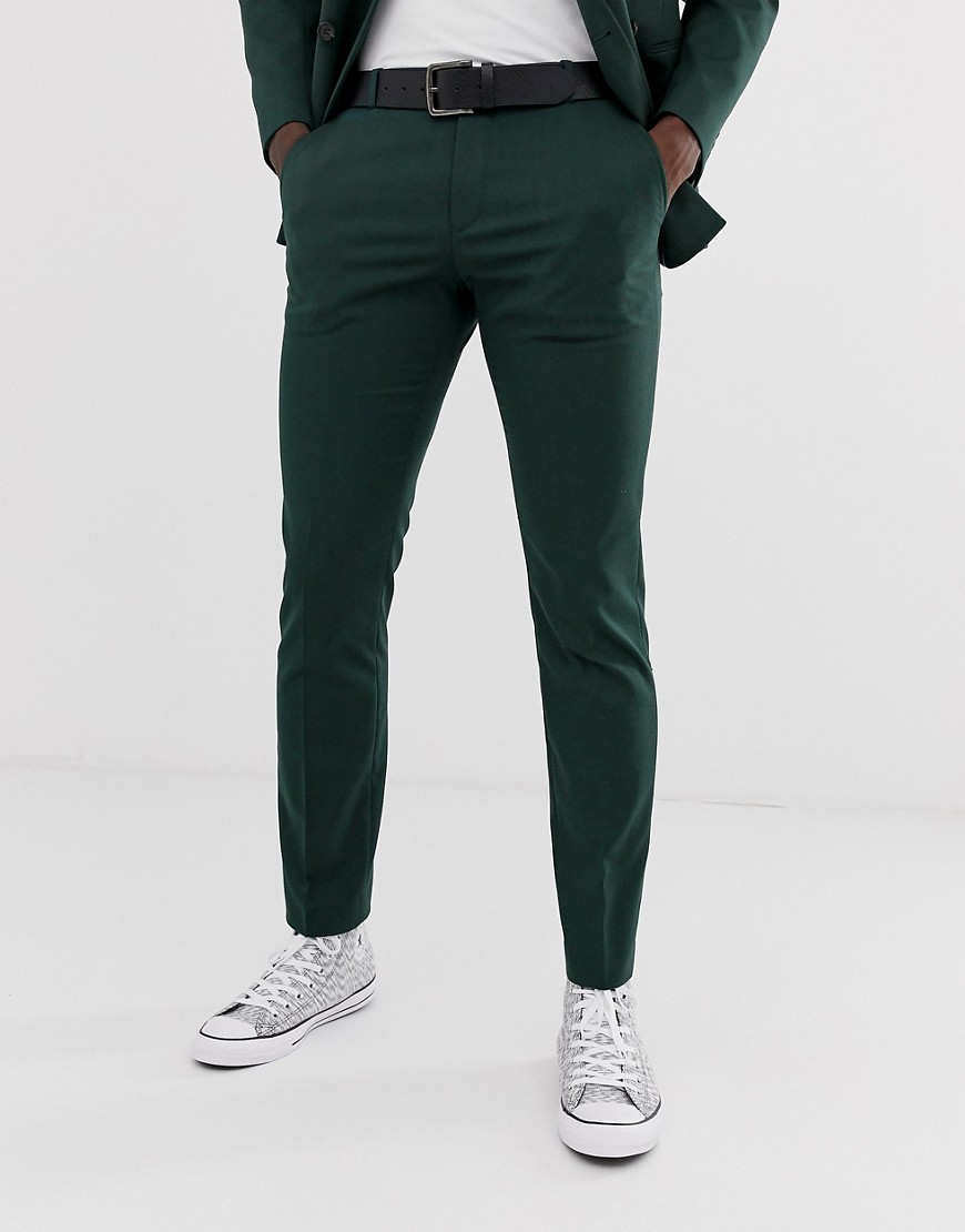 Selected Homme – Gröna kostymbyxor med smal passform