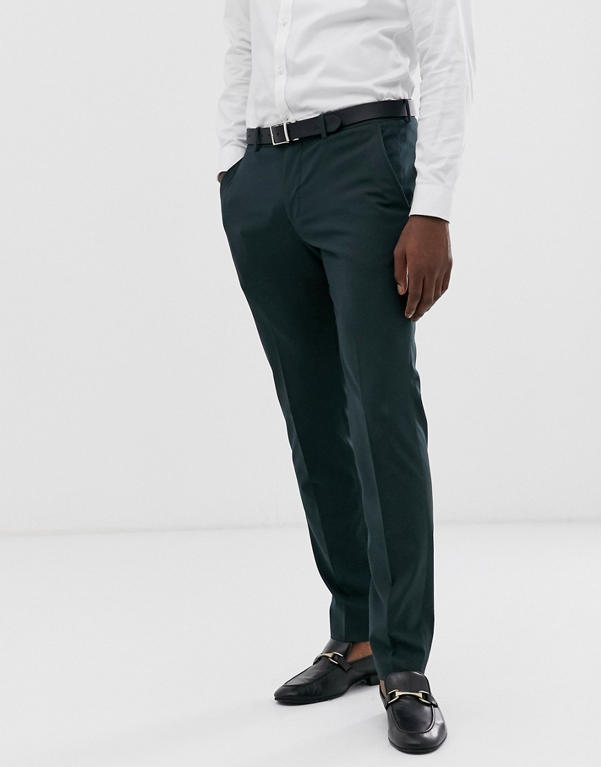 Selected Homme – Gröna stretchiga kostymbyxor med smal passform