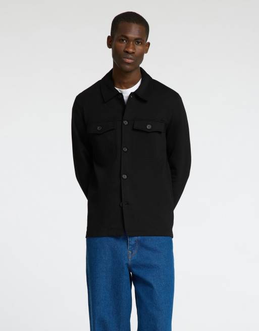 Selected Homme – Hemdjacke in Schwarz