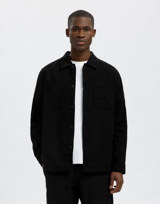 Selected Homme – Hemdjacke in Schwarz