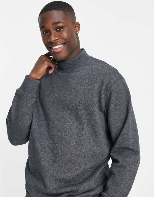 Selected Homme high neck sweat in charcoal