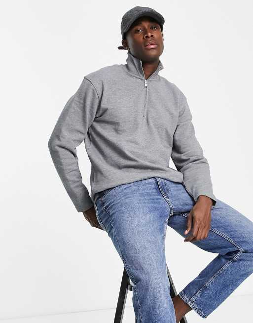 Selected Homme high neck sweat in gray ASOS