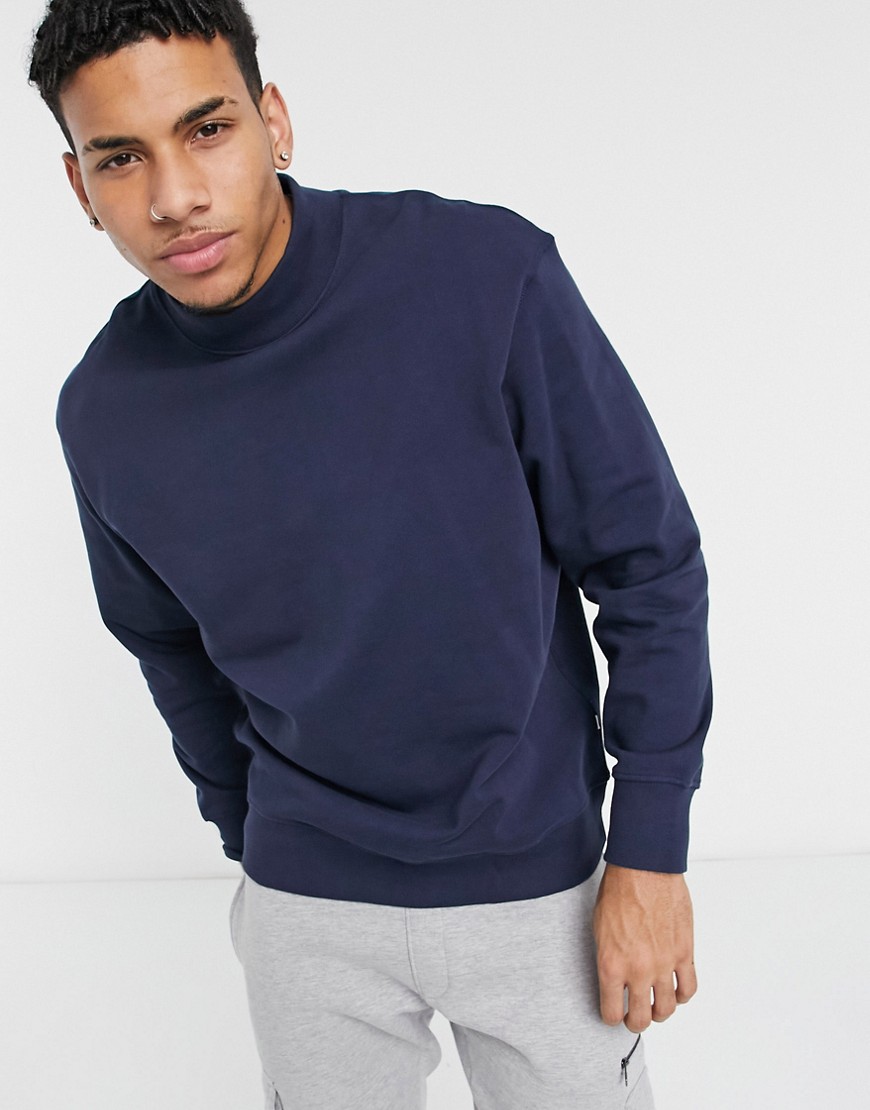 Selected Homme high neck sweat in navy