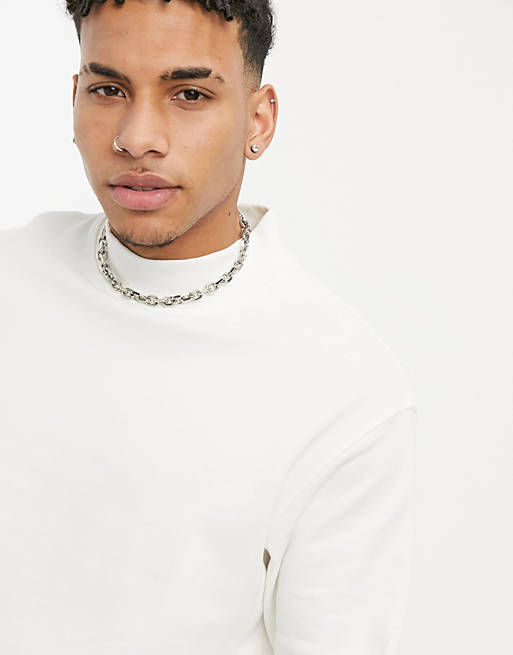 Selected Homme high neck sweat in off white