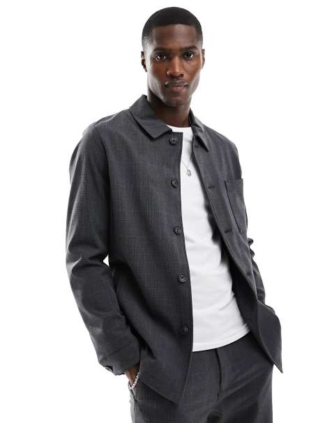 Selected Homme hybrid suit jacket in grey check - view 1