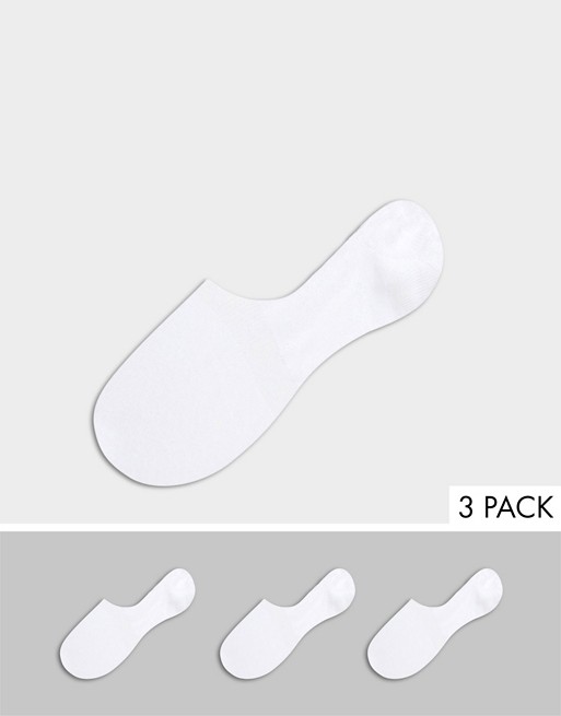 Selected Homme invisible sock 3 pack in white