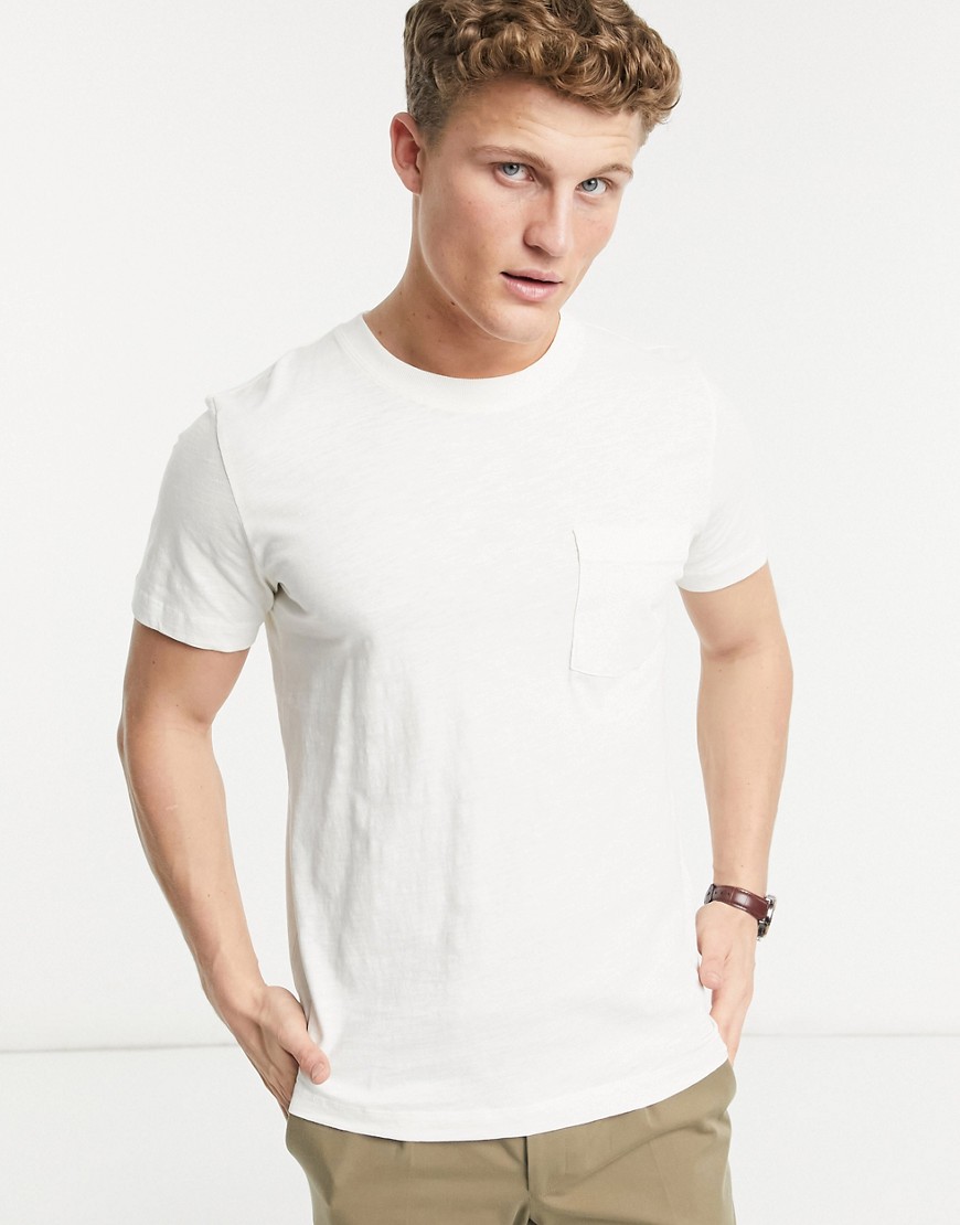 Selected Homme – Jared – T-Shirt mit O-Ausschnitt und Tasche-Weiß