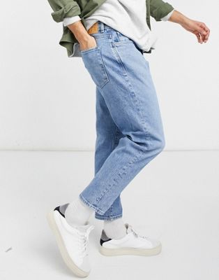 Jeans larges Selected Homme - Jean court coupe décontractée - Bleu clair
