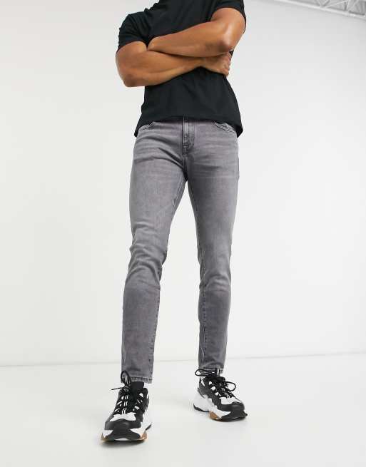 Jean slim gris cheap homme