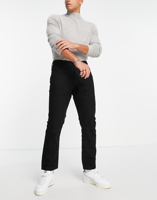 Selected Homme – Jeans aus Baumwolle mit lockerem Schnitt in verwaschenem Schwarz - BLACK
