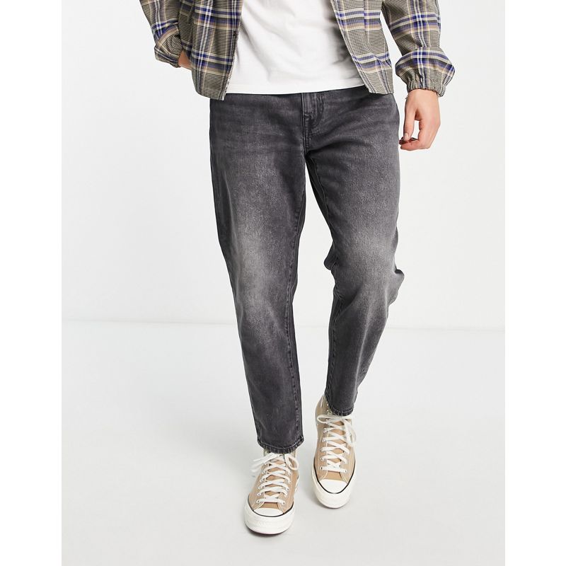 Uomo Xk3oX Selected Homme - Jeans corti comodi in cotone organico lavaggio grigio scuro 