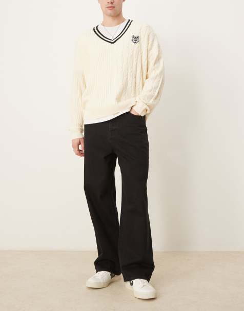 Selected Homme - Jeans met wijde pijpen in zwart - view 1