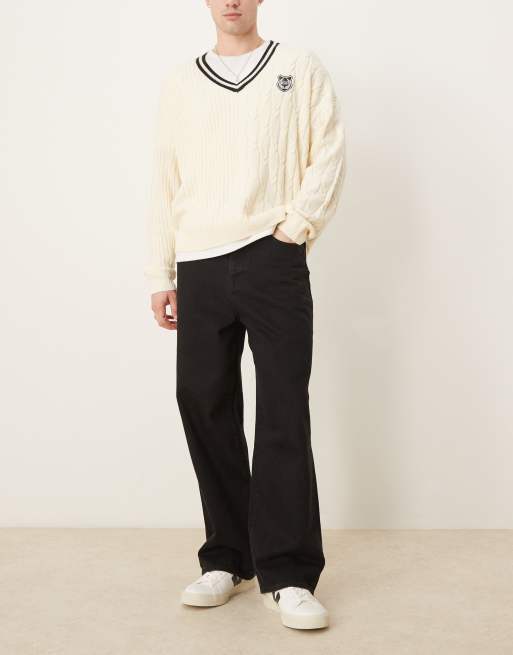 Selected Homme - Jeans met wijde pijpen in zwart