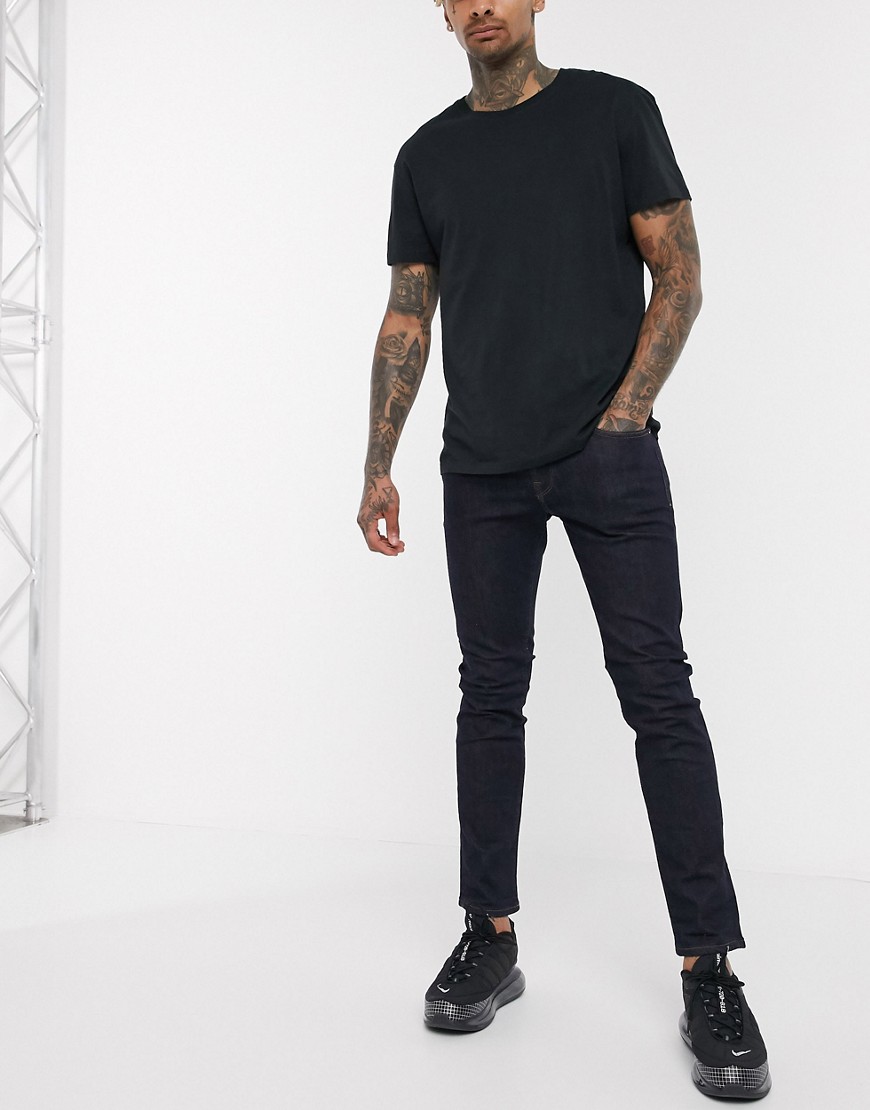 Selected Homme - Jeans slim in cotone organico rinse wash-Blu
