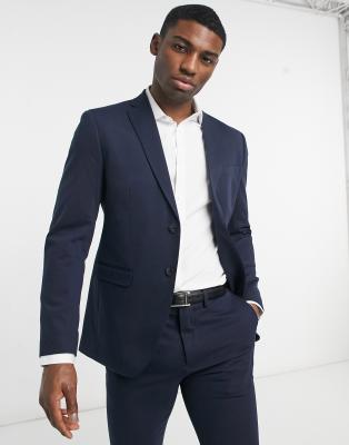 Selected Homme jersey suit jacket slim fit in navy | ASOS