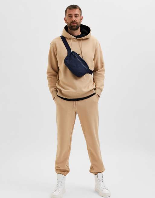 Selected Homme - Jogger d'ensemble oversize - Beige