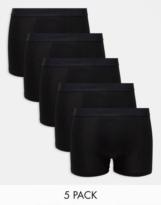 Selected Homme Johan 5 pack trunks in black | ASOS