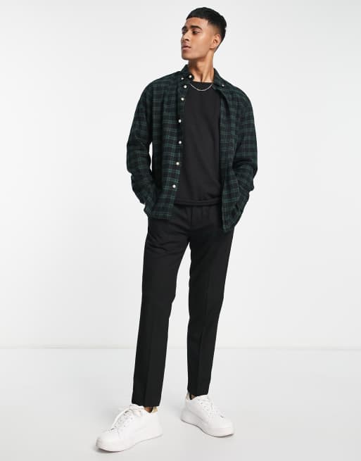 Selected Homme – Kariertes Hemd aus Flanell in Dunkelgrün und Schwarz , 3 von 4