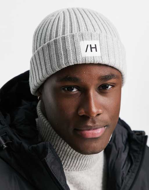 Selected Homme - Katoenen fisherman beanie in lichtgrijs - LGREY