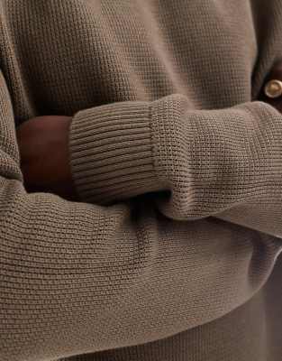 Selected Homme Knit Crew Neck Sweater In Brown