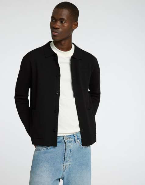 Selected Homme Knitted cardigan in black - view 1