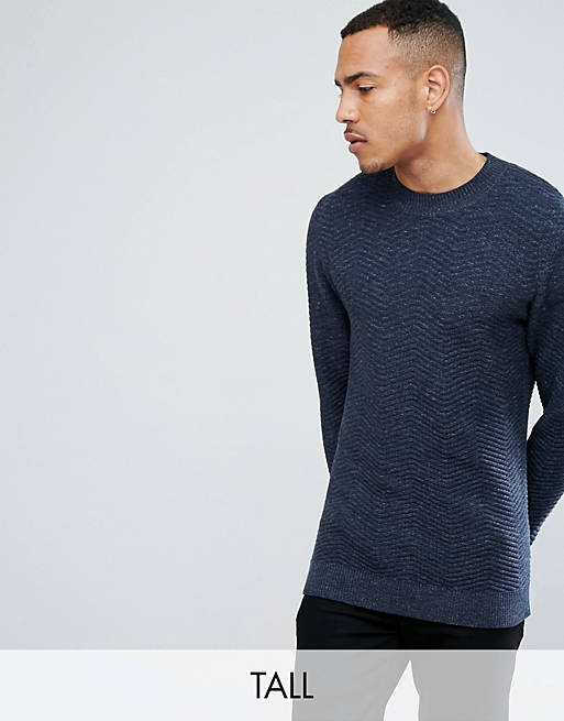 Selected Homme Knitted High Neck Sweater With Texture Detail In 100% Cotton