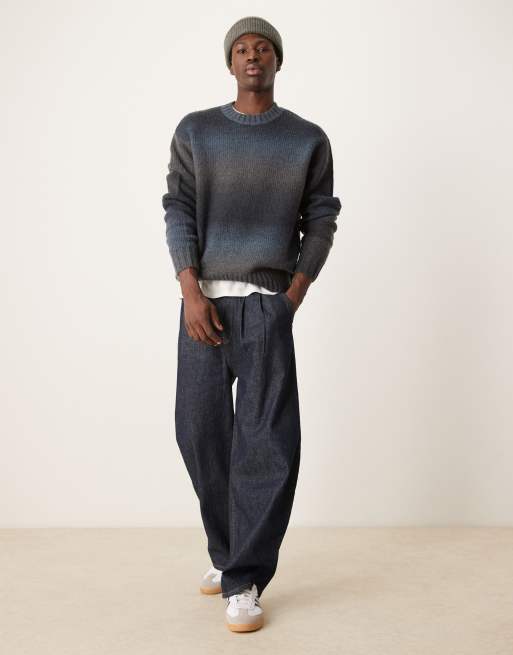 ASOS design Selected Homme oversized sweater in navy deals