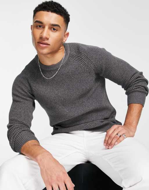 Selected Homme knitted jumper in grey | ASOS