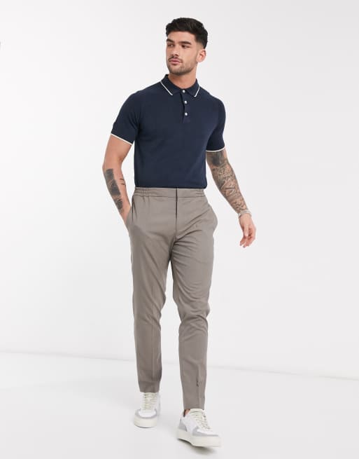 Polo with shop suit pants