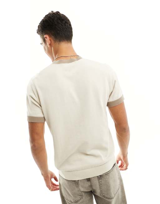 T shirt homme beige new arrivals