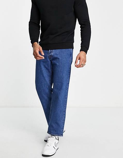 Chris moyen Asos Homme Vêtements Pantalons & Jeans Jeans Baggy & Large Jean ample avec déchirures aux genoux 