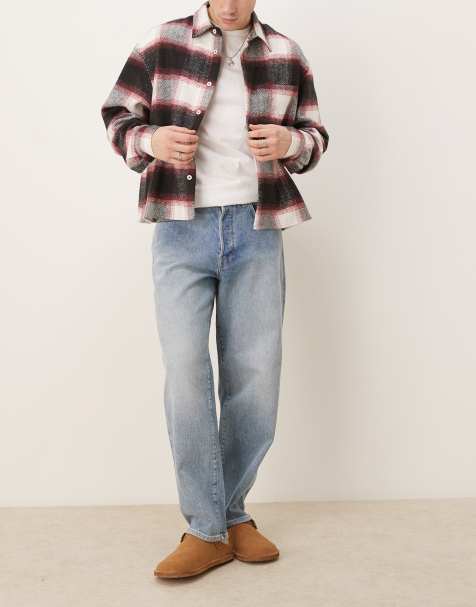 Selected Homme Kobe loose fit jeans in mid wash blue - view 1